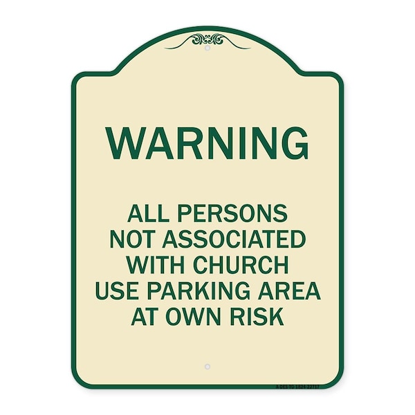 Warning All Persons Not Associated with Church Use Parking Area at Own Risk, A-DES-TG-1824-22717